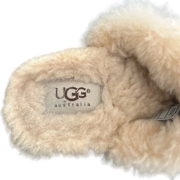 UGG Australia Women's Kalie Brown Suede Shearling Wooden Clogs Mules Shoes Sz 6 - Picture 10 of 13